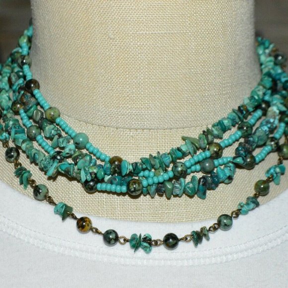 Miriam Haskell Jewelry - Miriam Haskell Genuine Turquoise Beaded Multi-Stra
